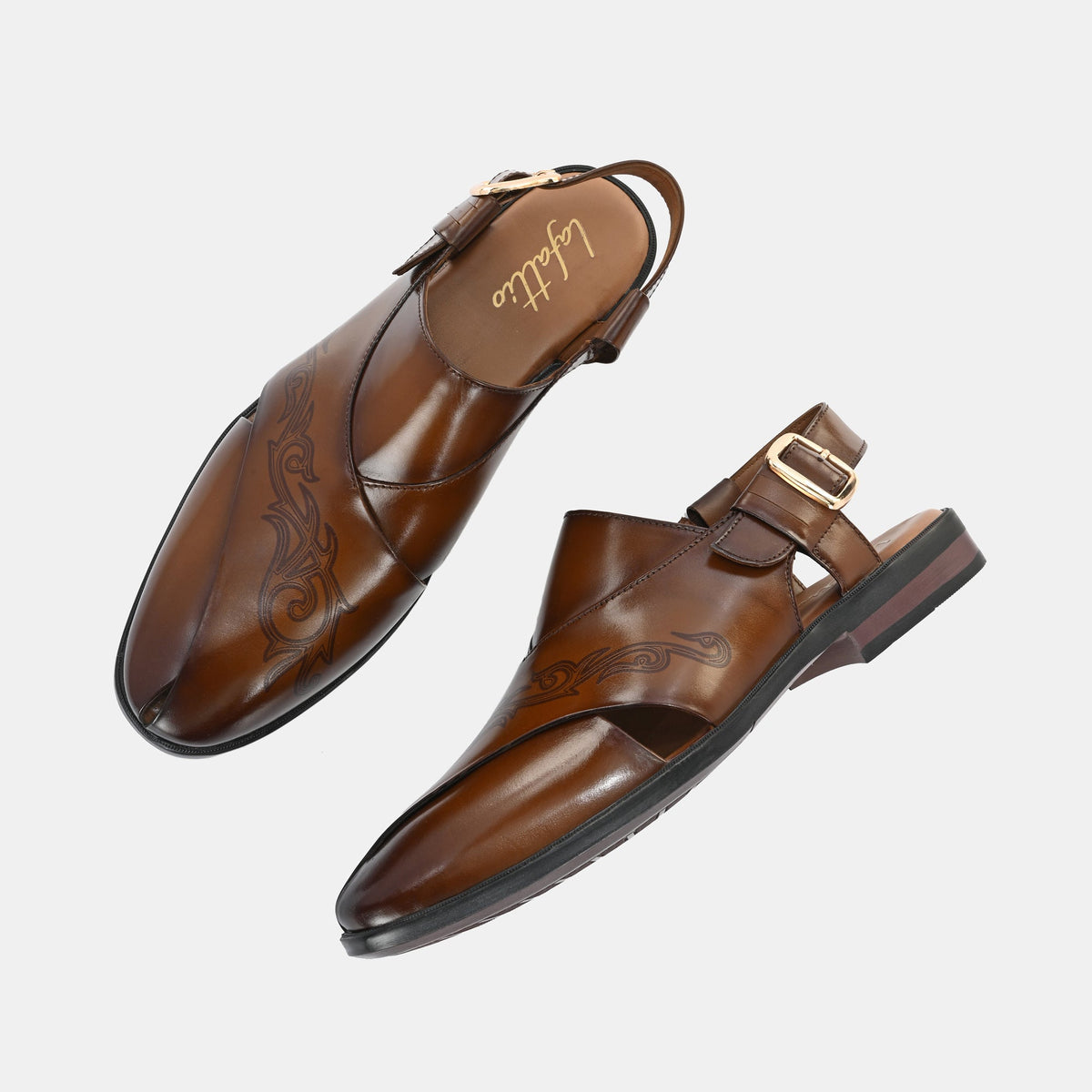 Noble Hand Painted Leather Peshawari Sandals - The Heels India