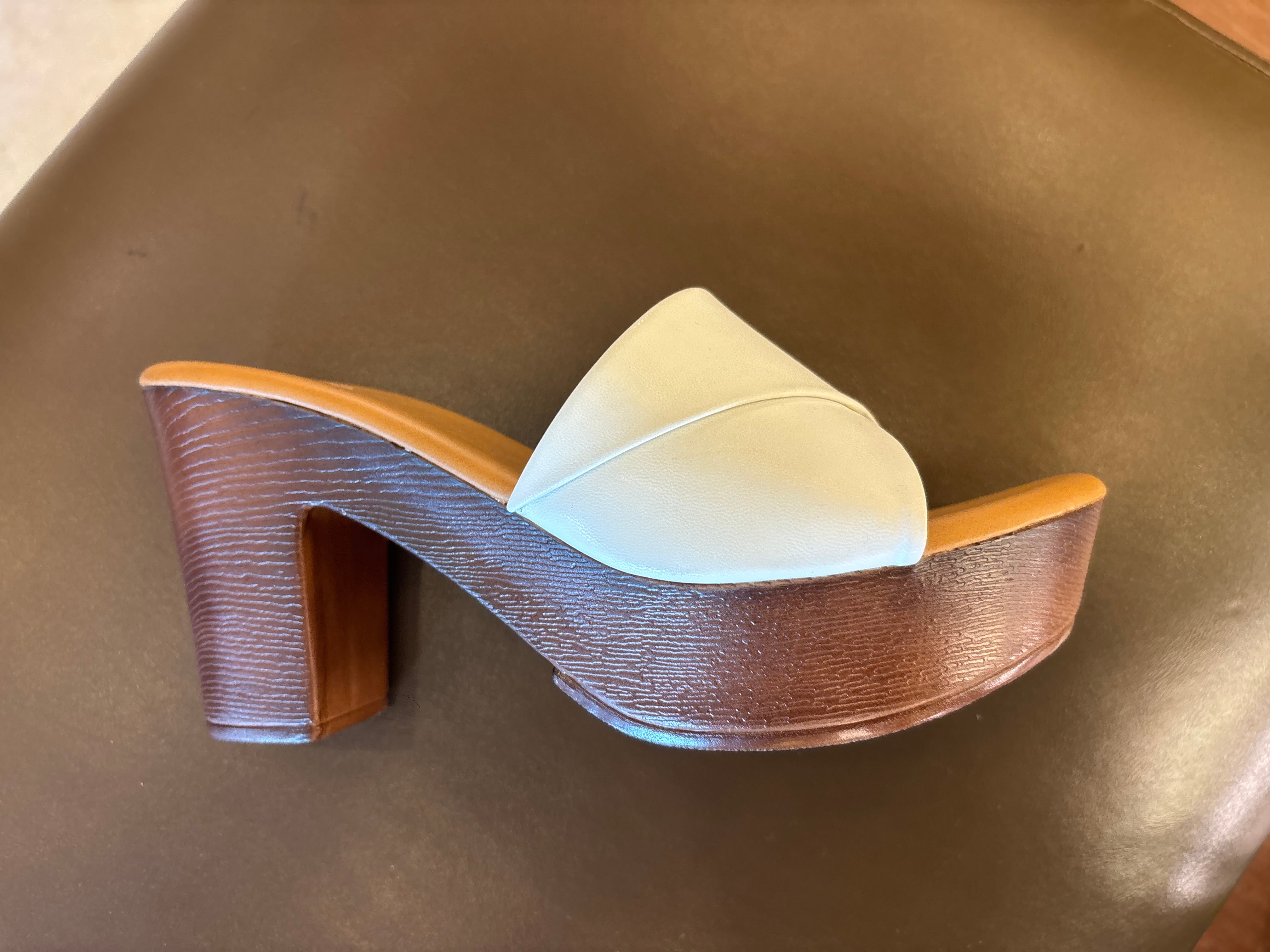 Kim Platform Peep Toe Block Heels White - The Heels India