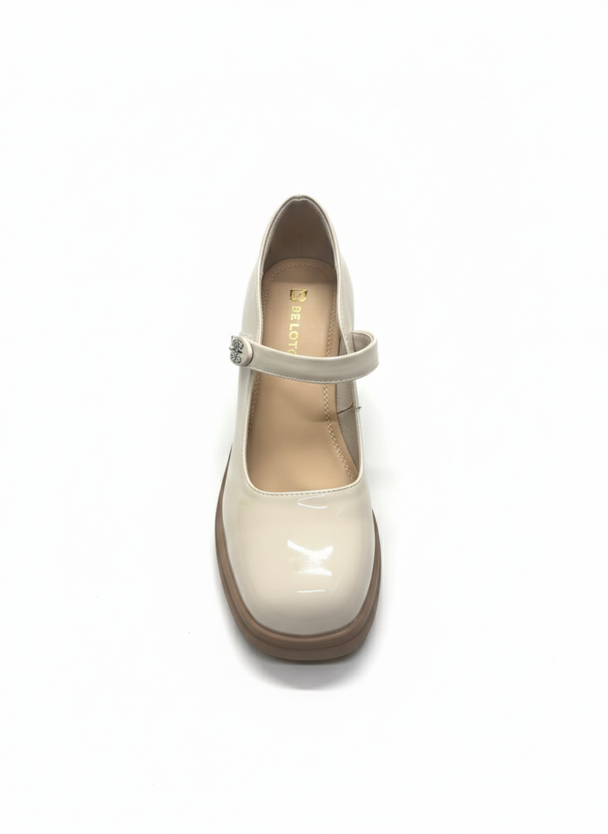 Emrata Premium Patent Leather Ankle Strap Platform Block Heels - The Heels India