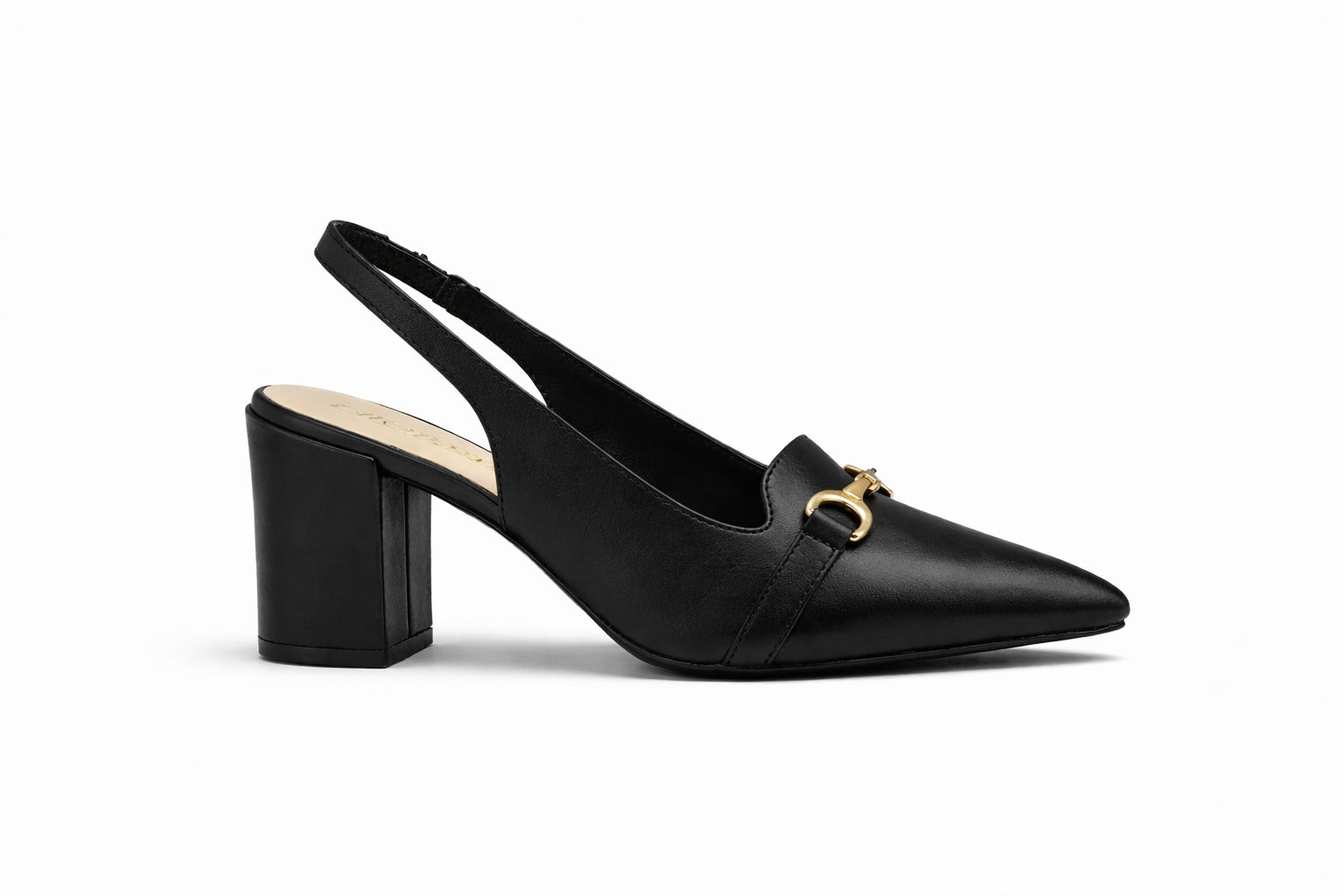ELENA Premium Leather Slingback Block Heels