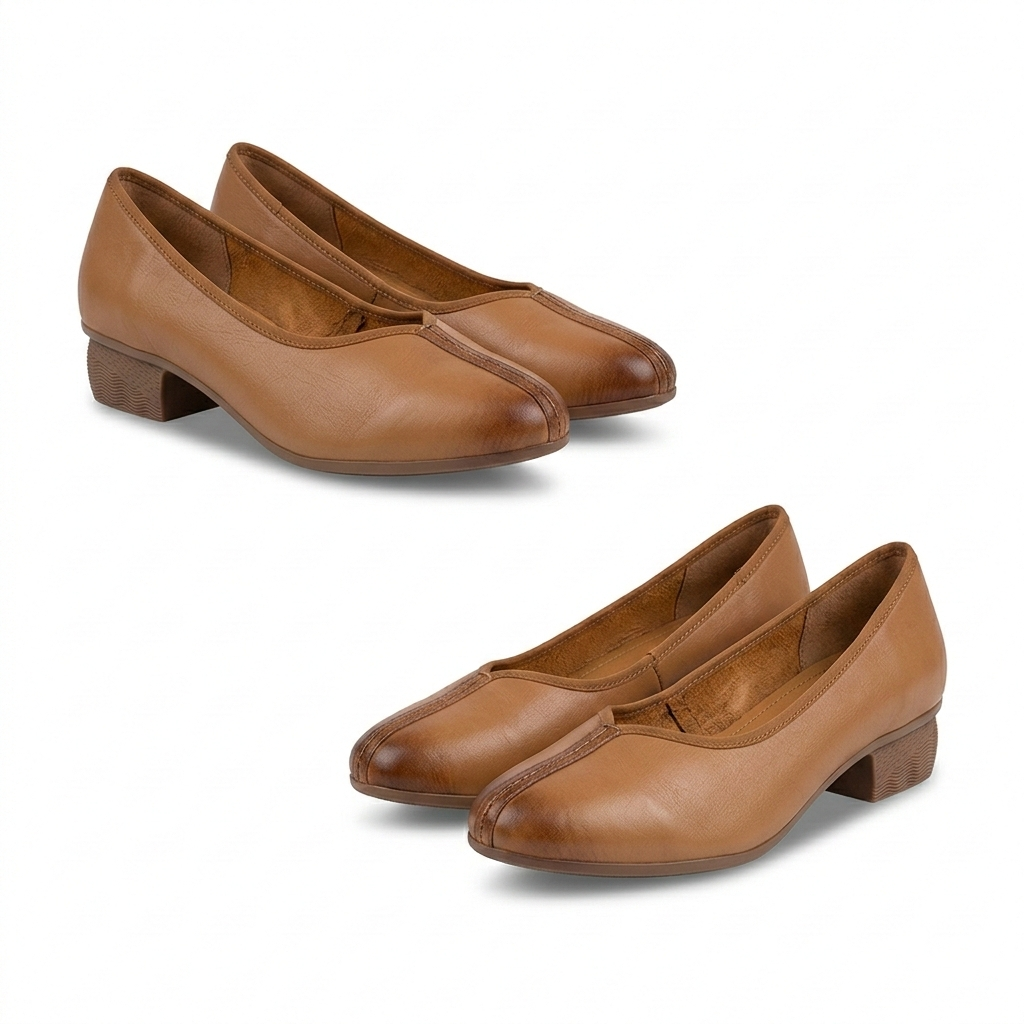 Melly Premium Leather Block Heel Pumps