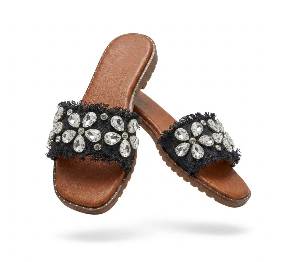 Kiya Embellished Summer Flat Sliders