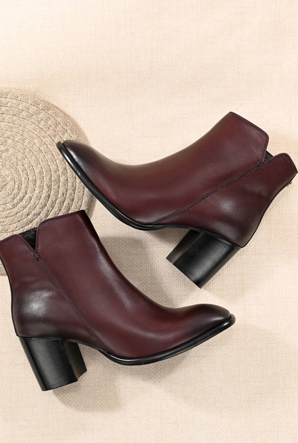 LUNA Luxury Leather Block Heel Winter Boots