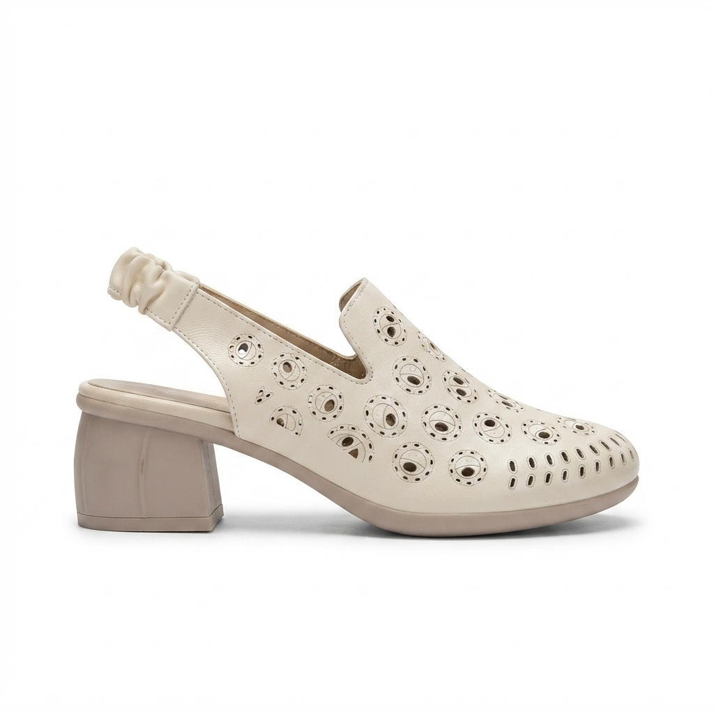 Sakina 2.0 Premium Leather Perforated Slingback Summer Sandals