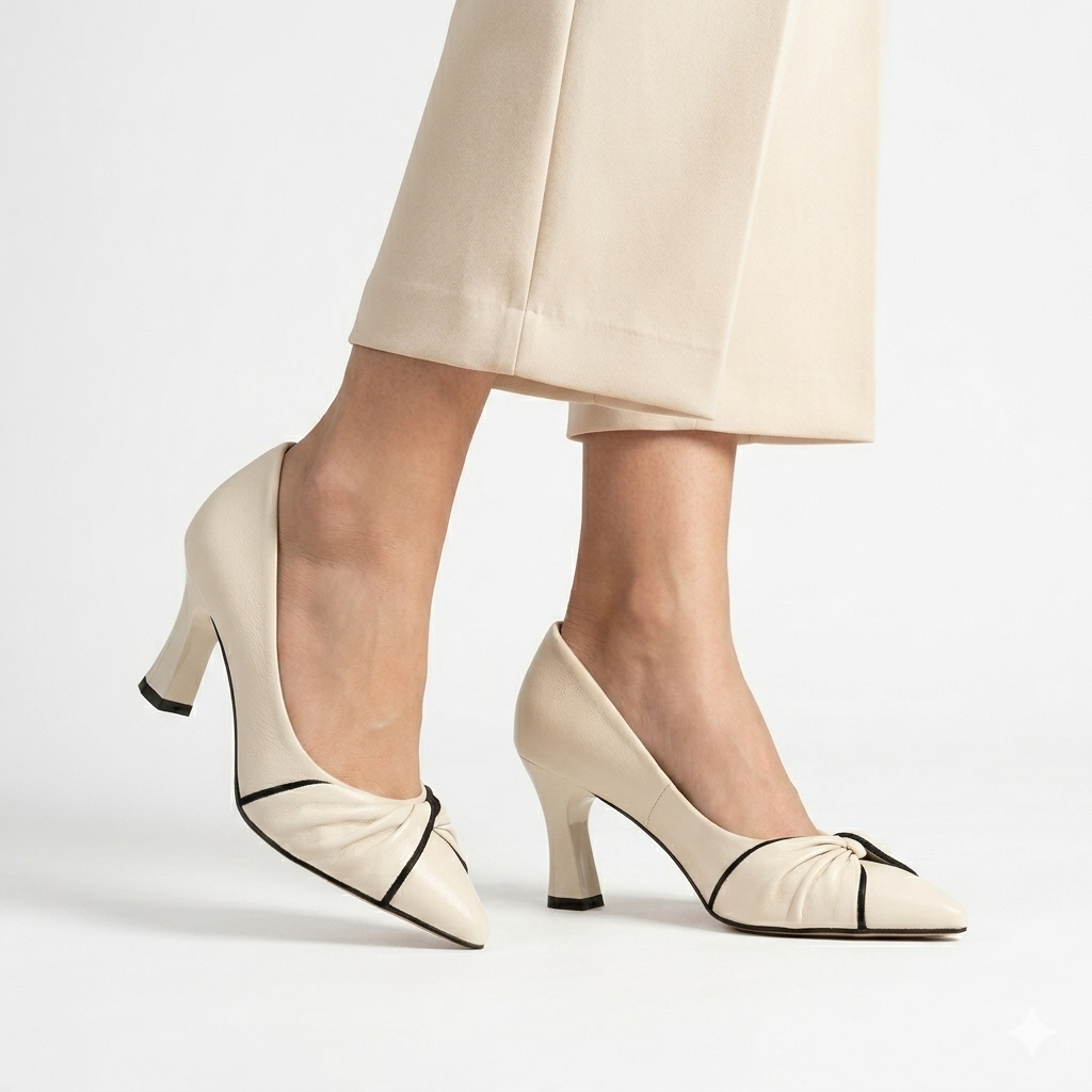 Lyon Swirl Block Heel Pumps