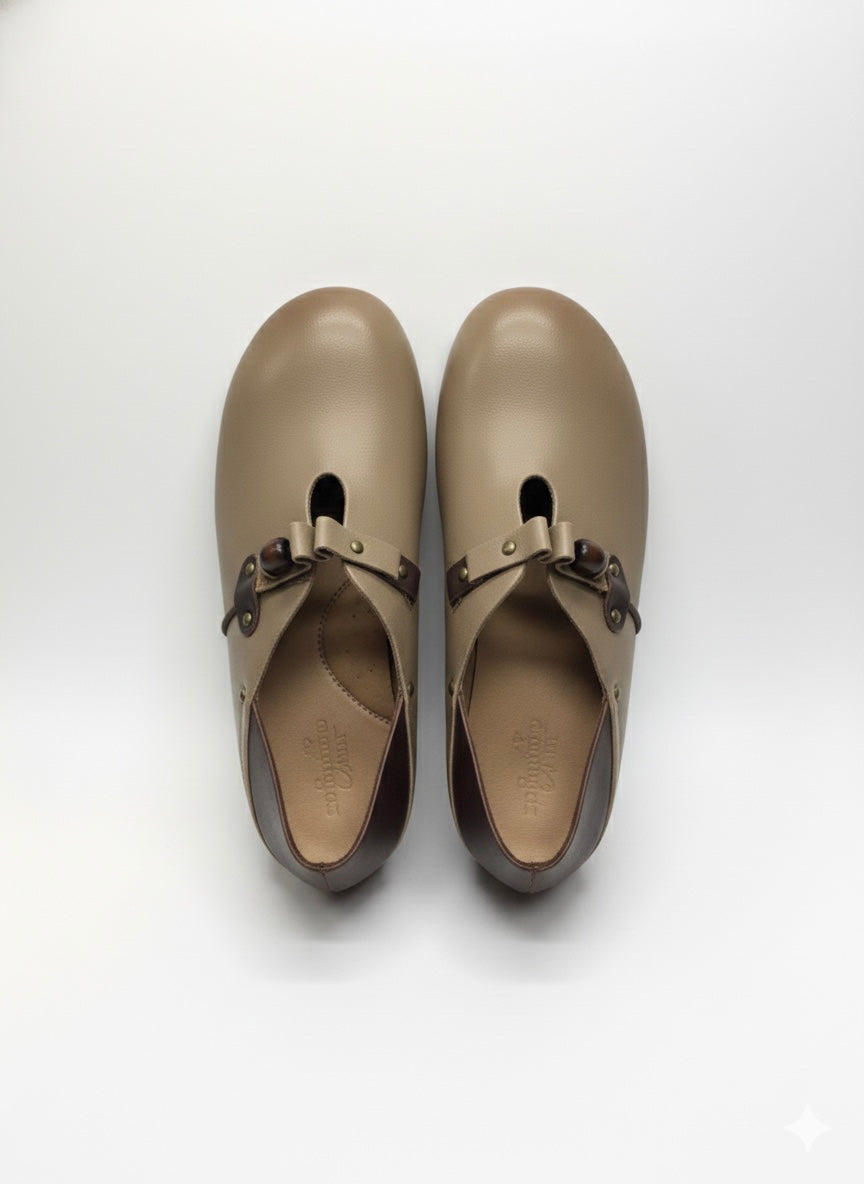 Paola Premium Leather Mid Strap Loafer Shoes