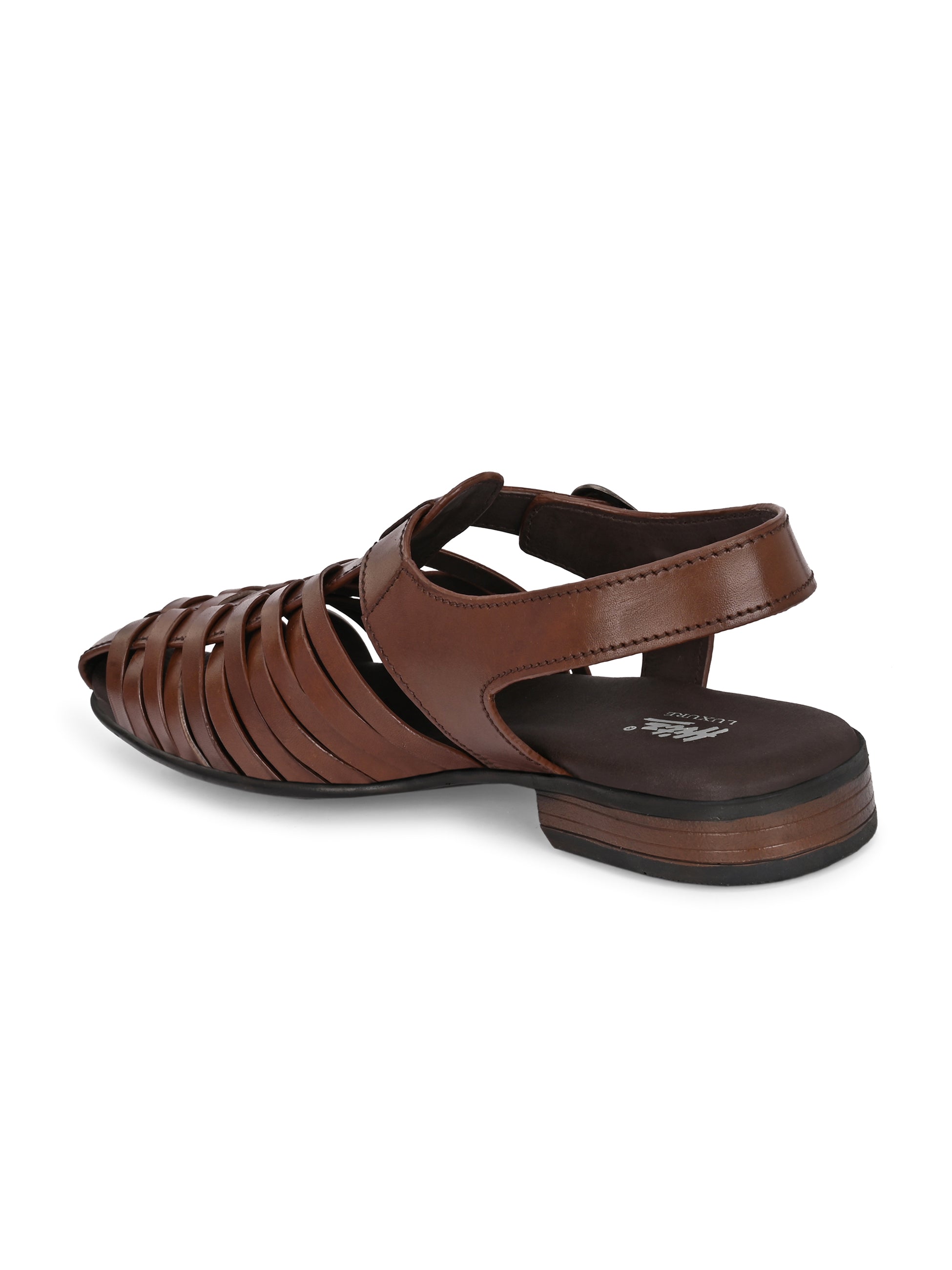 Ajrakh Strappy Leather Roman Sandals