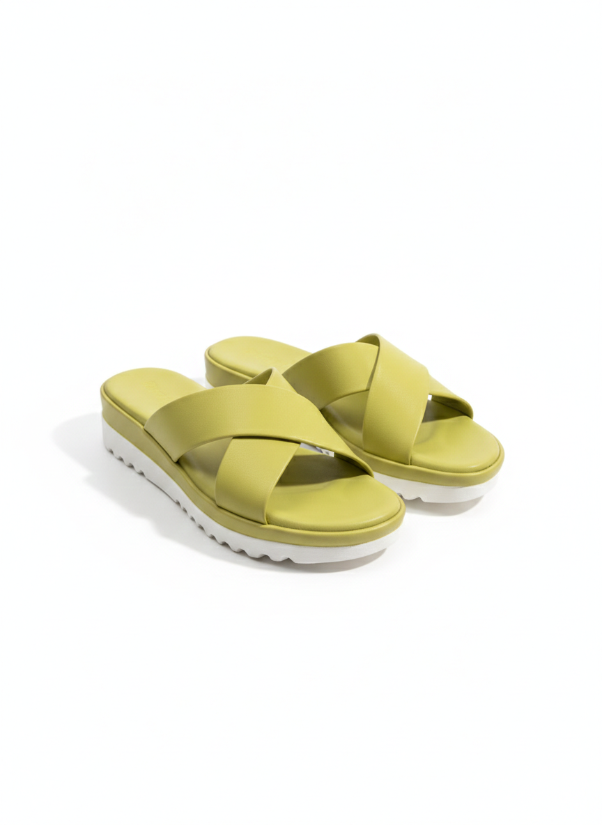 Opera Cushioned Wedge Heel Cross Sliders - The Heels India