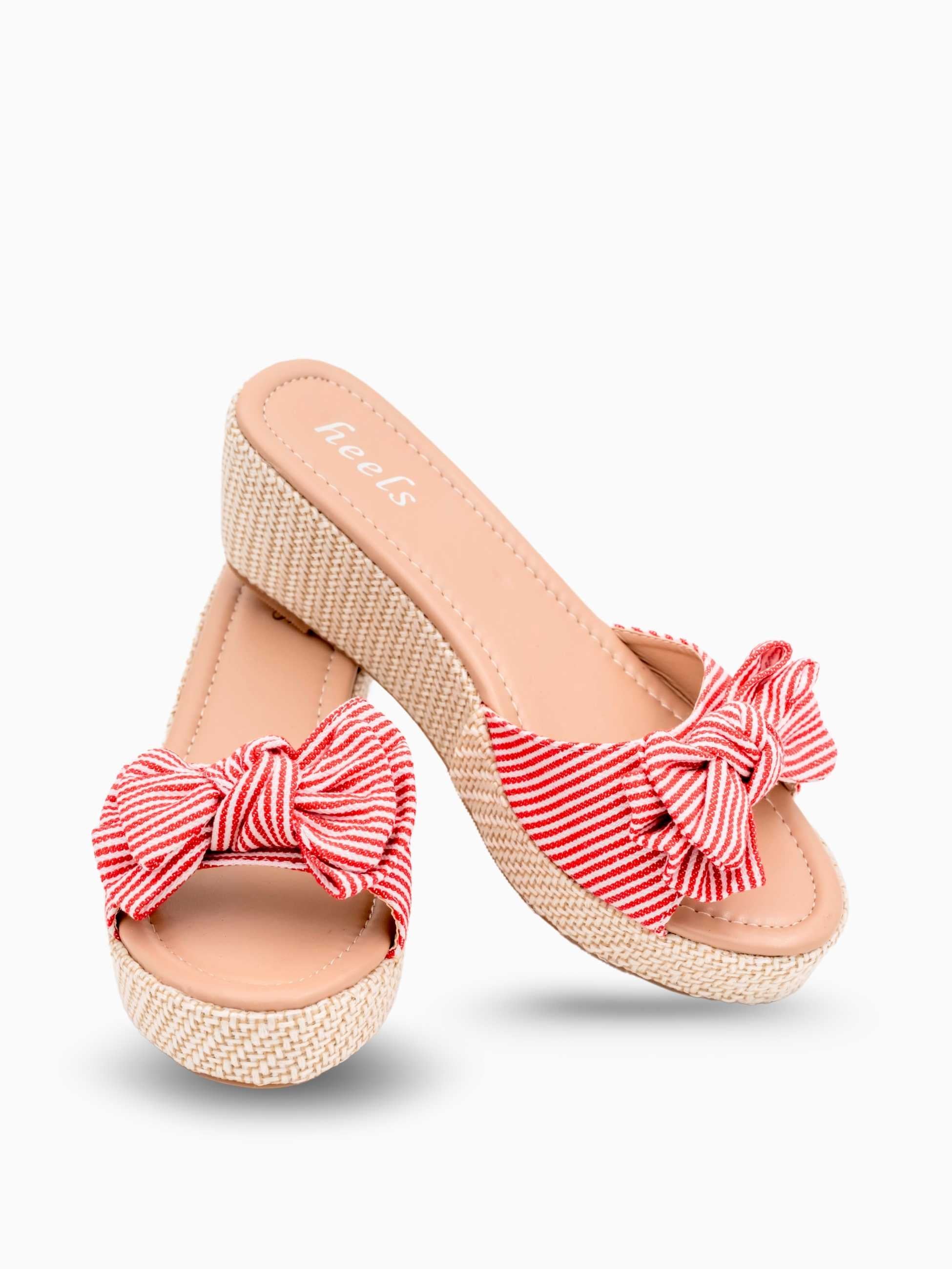 Emma Knot Bow Wedge Heels - Main Image