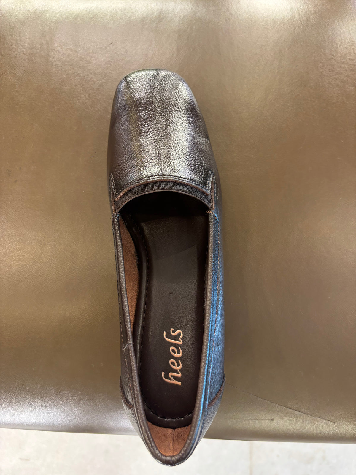 Lisbon Leather Block Heel Ballerinas