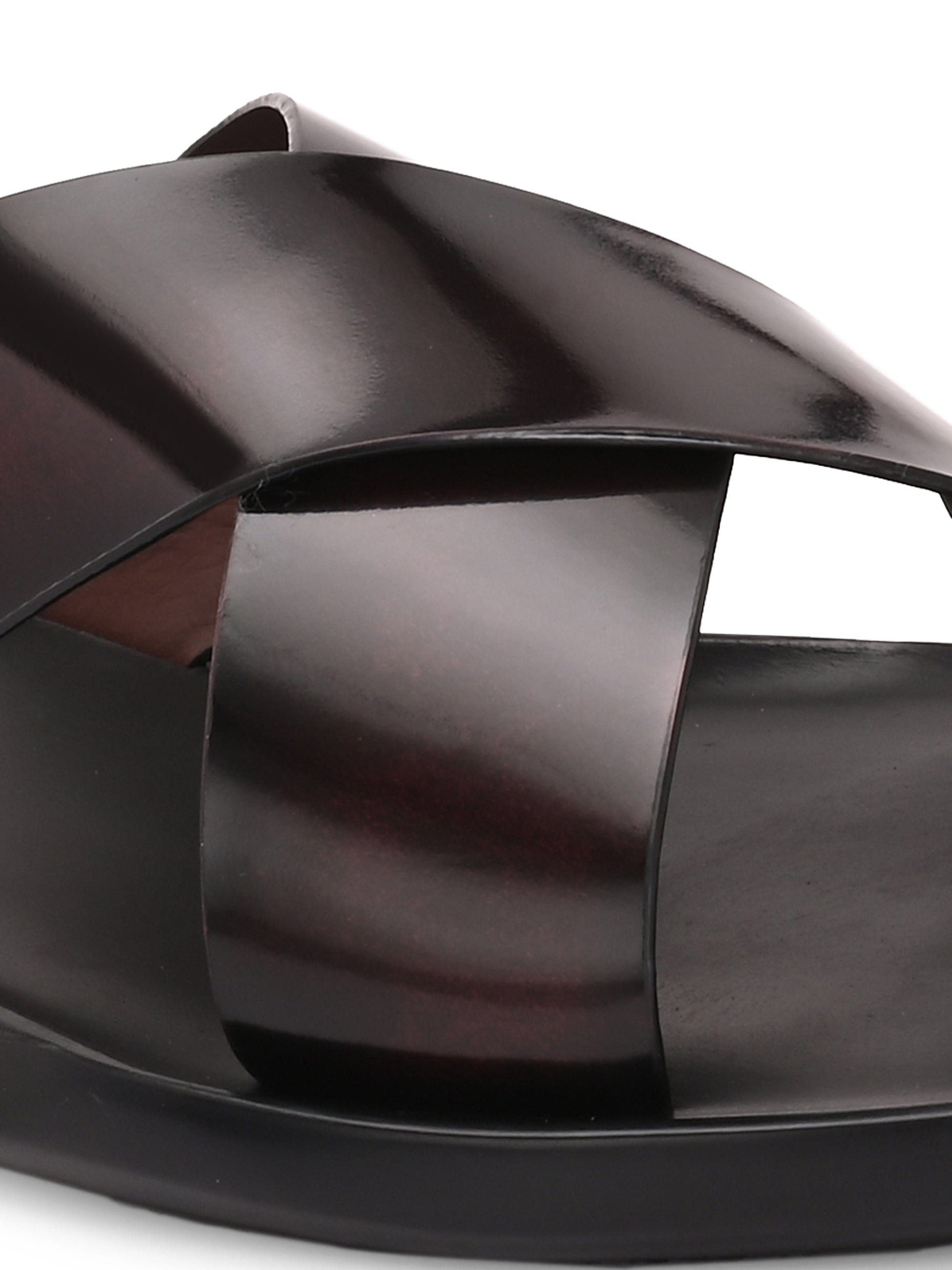 Rocha Cross Leather Slippers