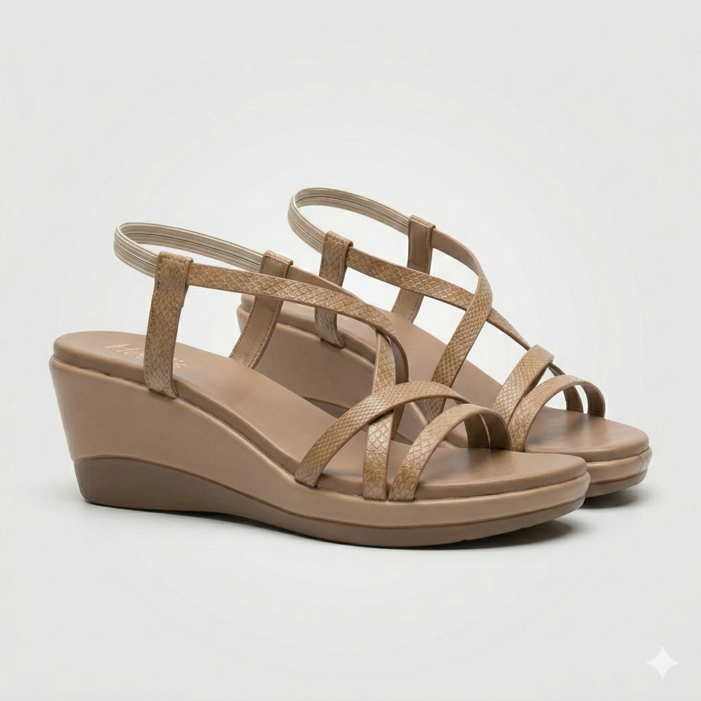 Raye Strappy Wedge Comfort Summer Sandals - The Heels India