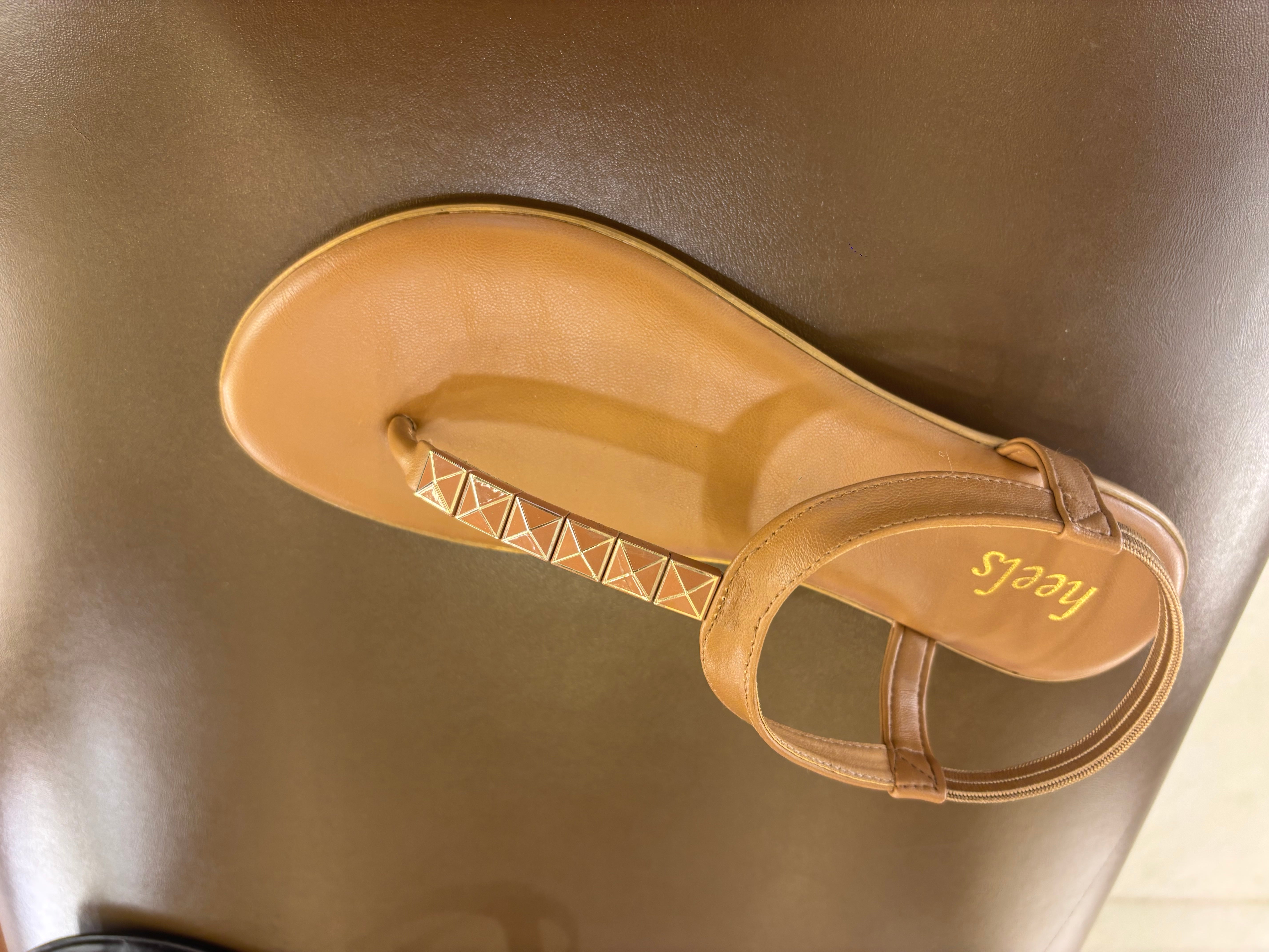 Celine Buckled Comfort Back Elastic Flat Sandals