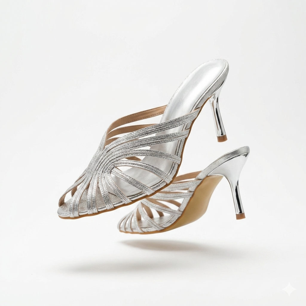 Ellen Premium Fancy Peep Toe Pencil Heels