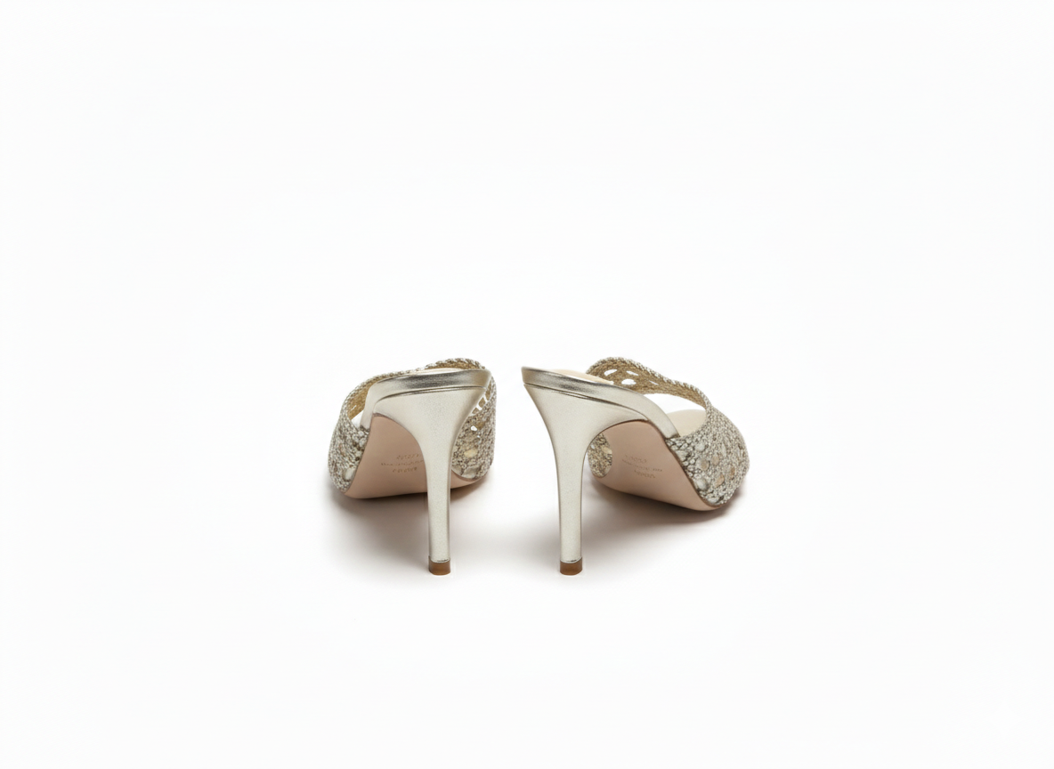 Kim Mesh Slip On Kitten Heels - The Heels India