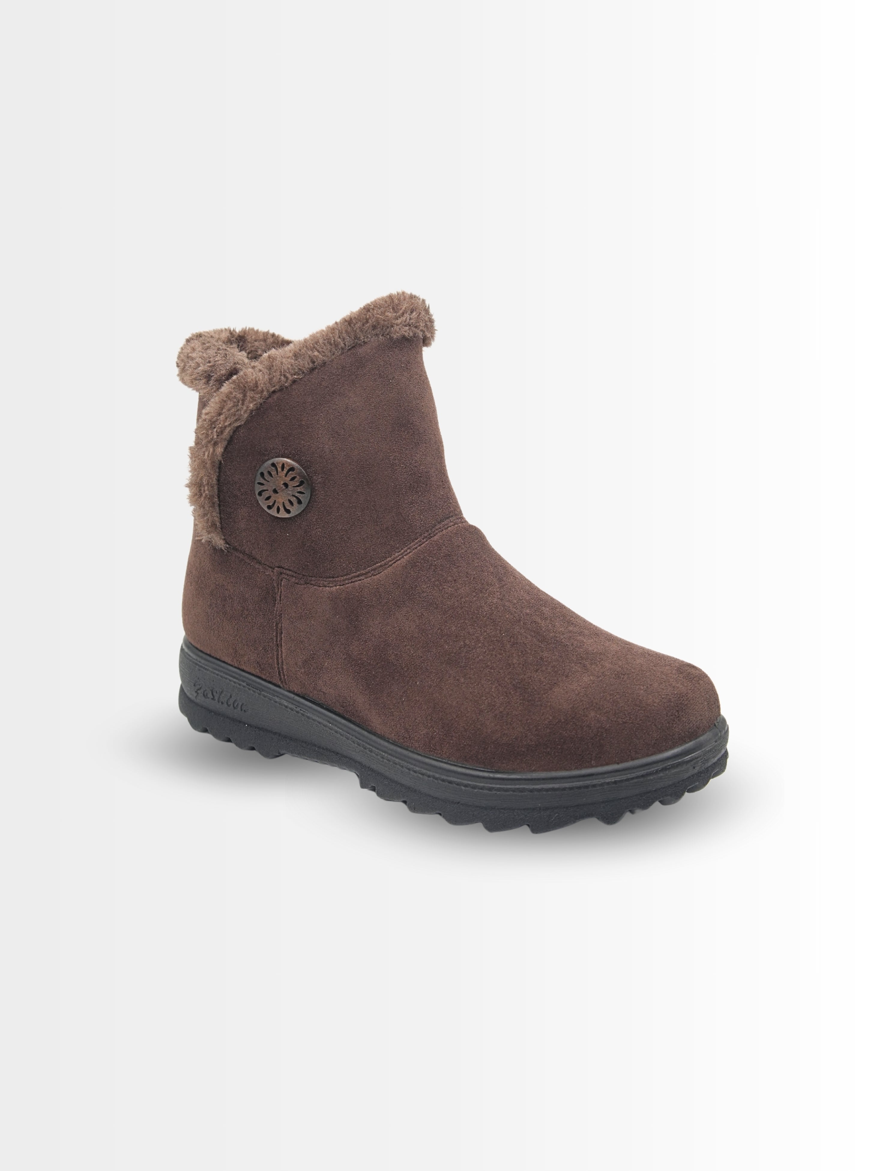 Belinda Suede Ankle Fur Boots - The Heels India