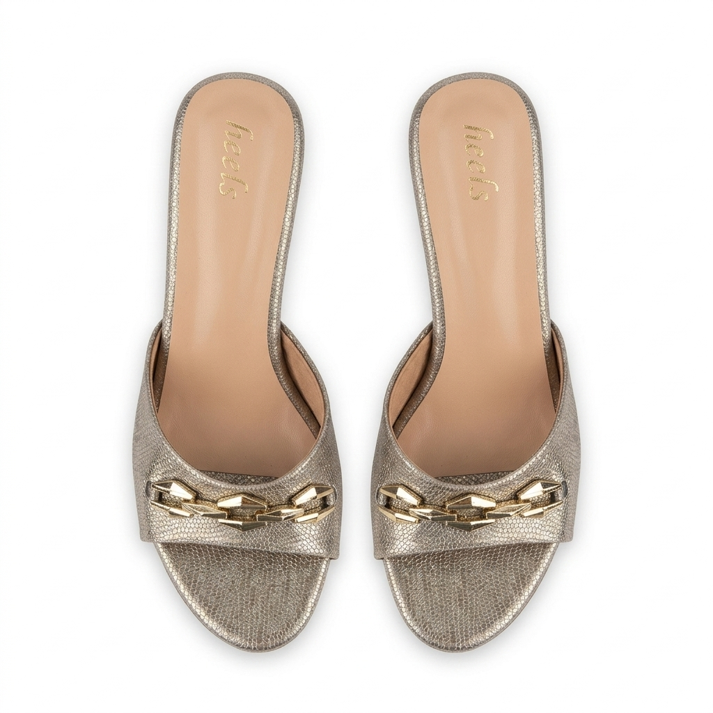 Kim Premium Peep Toe Slip On Kitten Heels