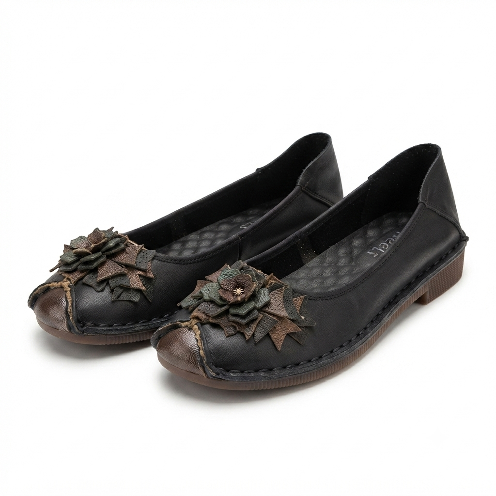 Flora 5.0 Premium Leather Cushioned Ballerinas