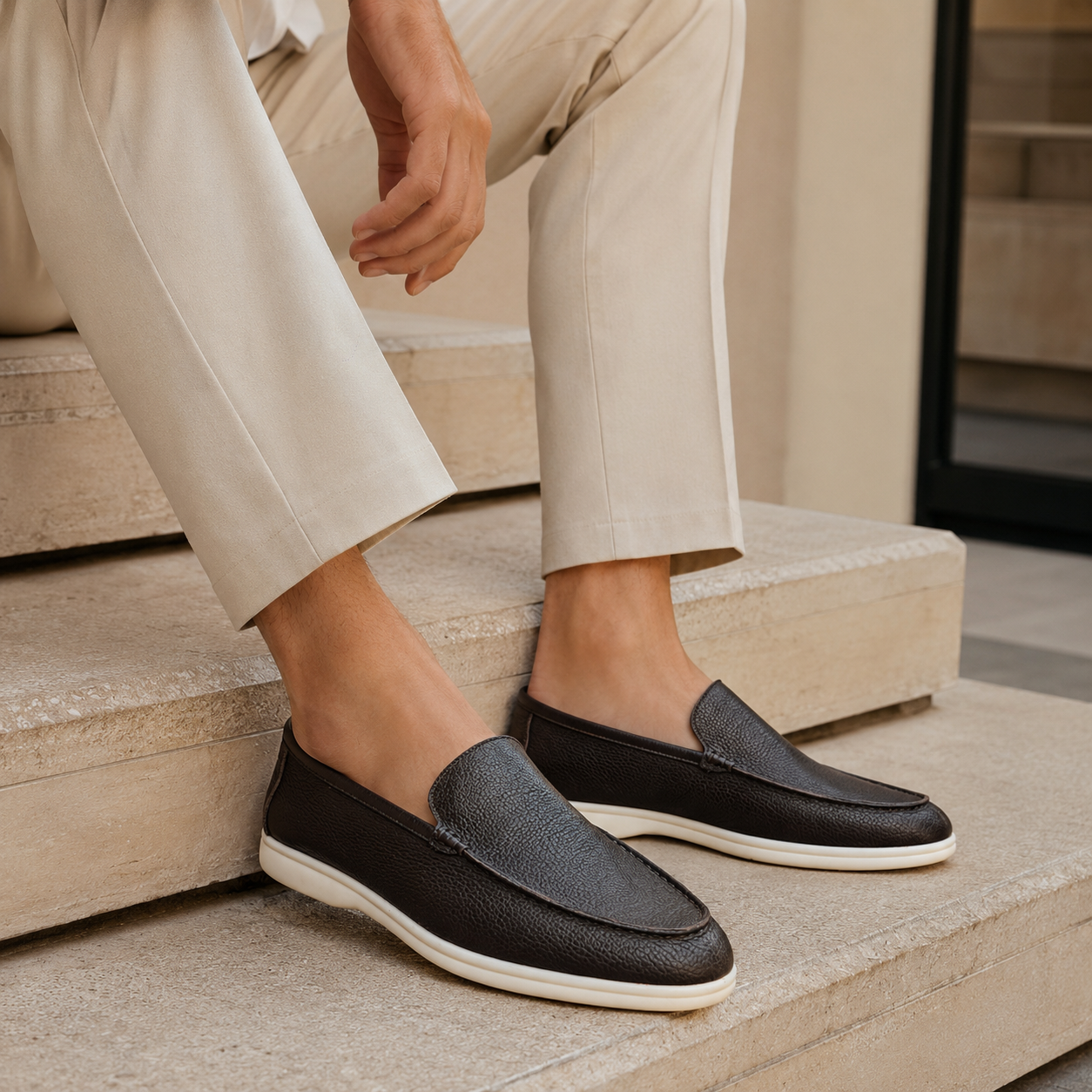 Delap Premium Leather Slip-On Loafers