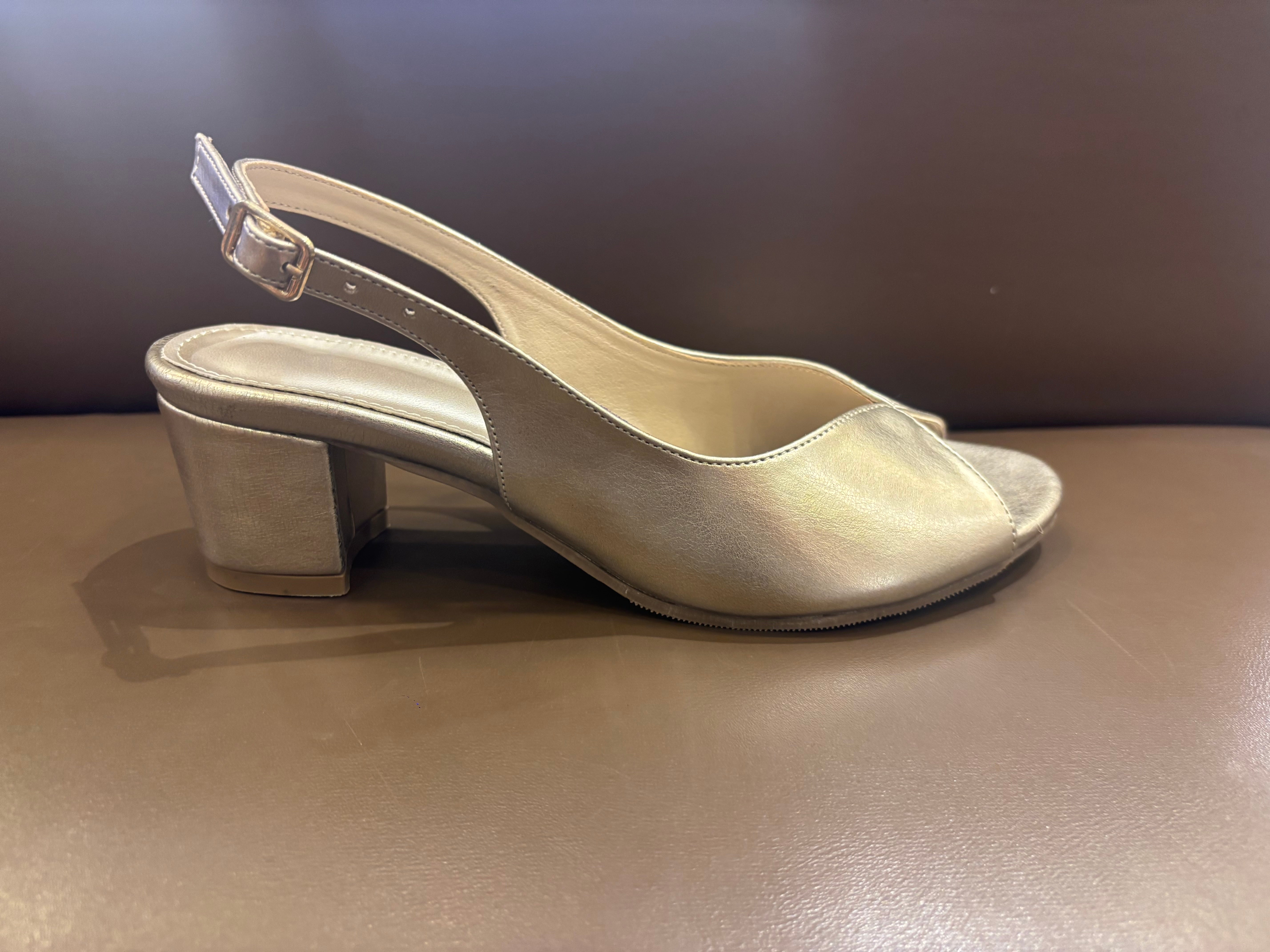 Tory Peep Toe Sling Back Block Heels