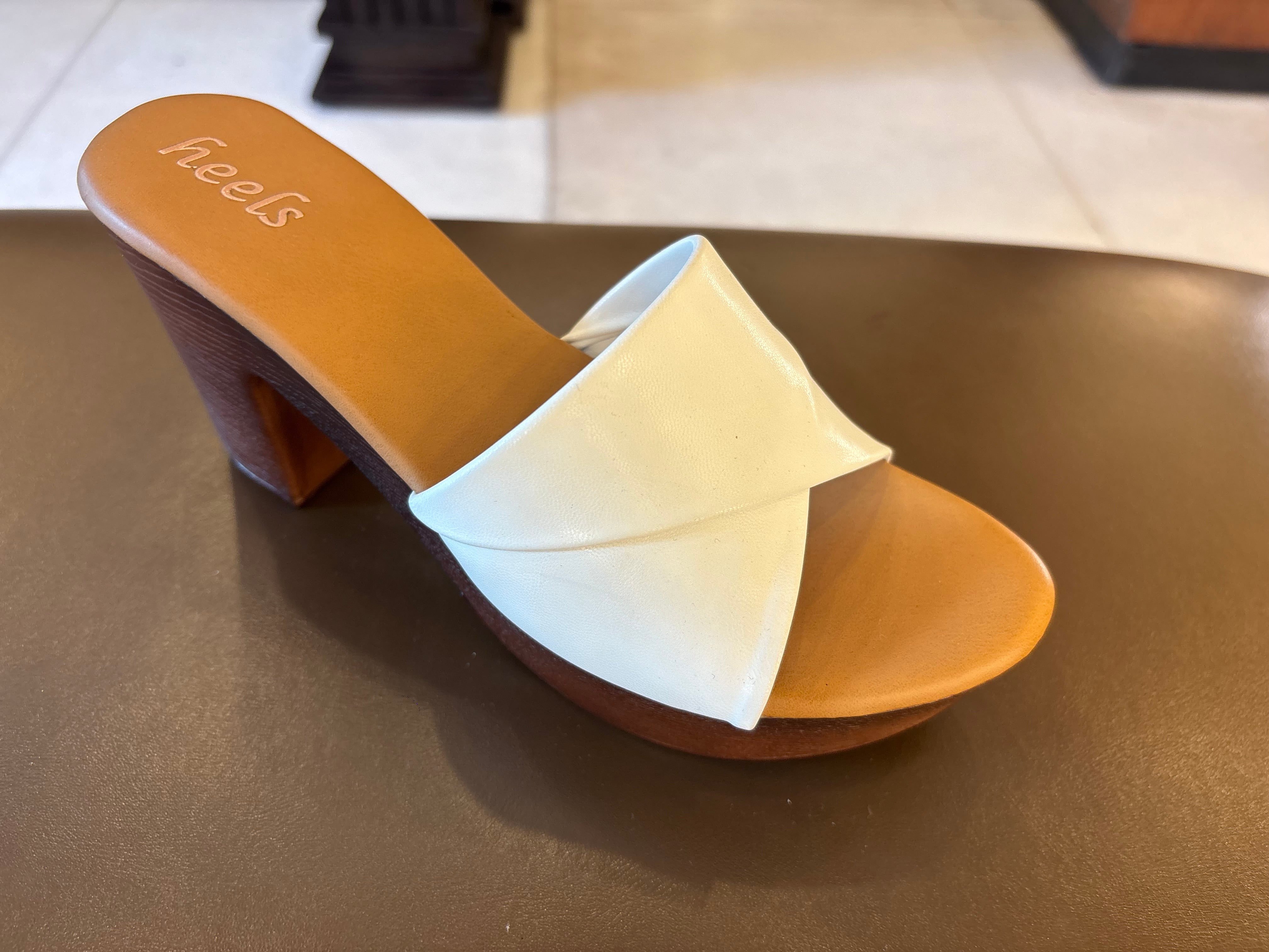 Kim Platform Peep Toe Block Heels White - The Heels India