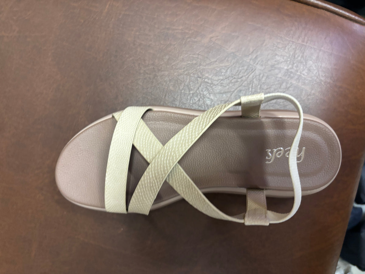 Frida Criss Cross Comfort Back Elastic Sandals