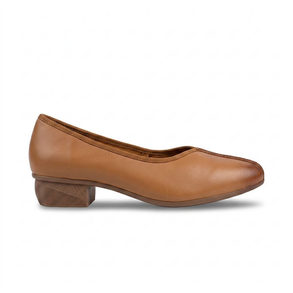 Melly Premium Leather Block Heel Pumps