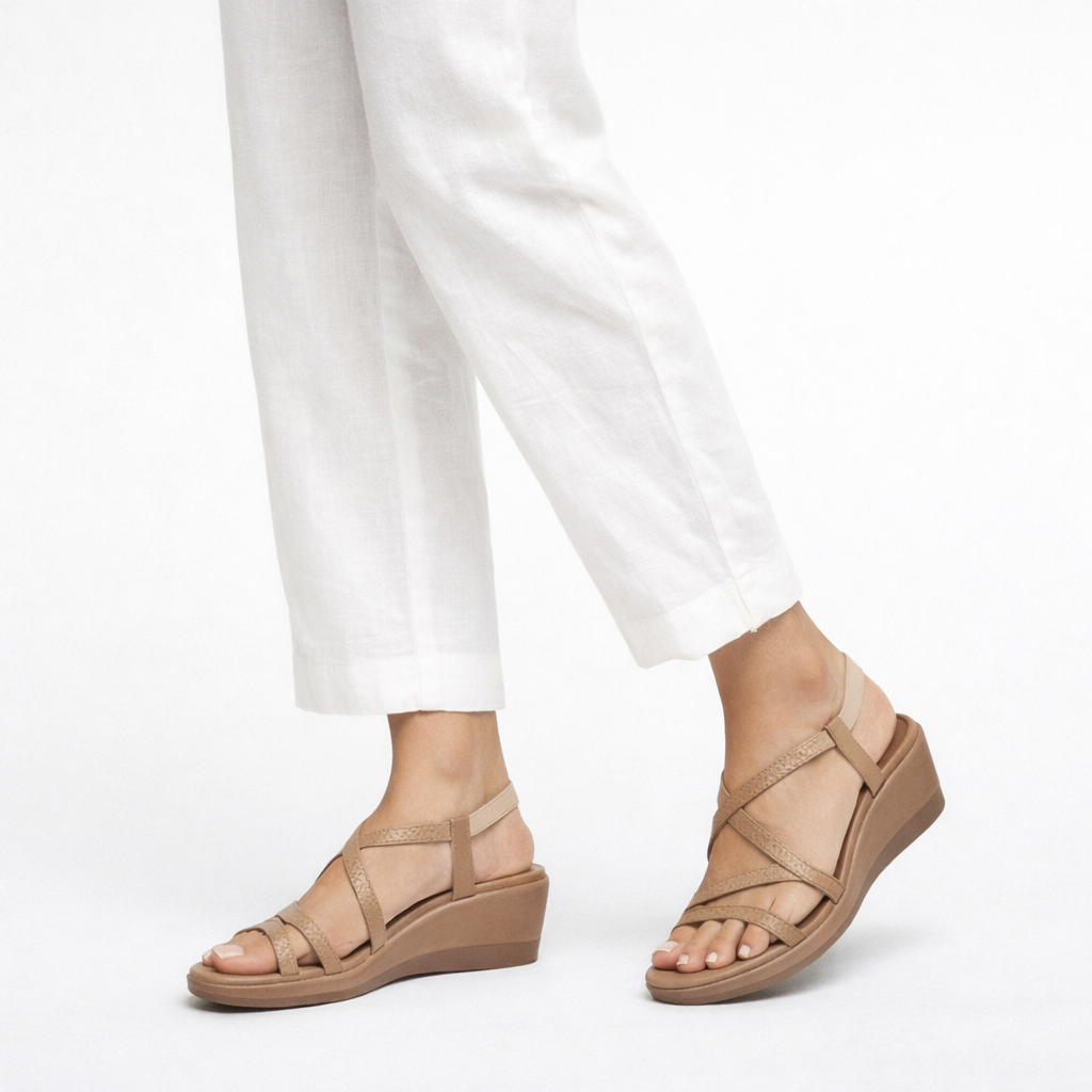 Raye Strappy Wedge Comfort Summer Sandals - The Heels India