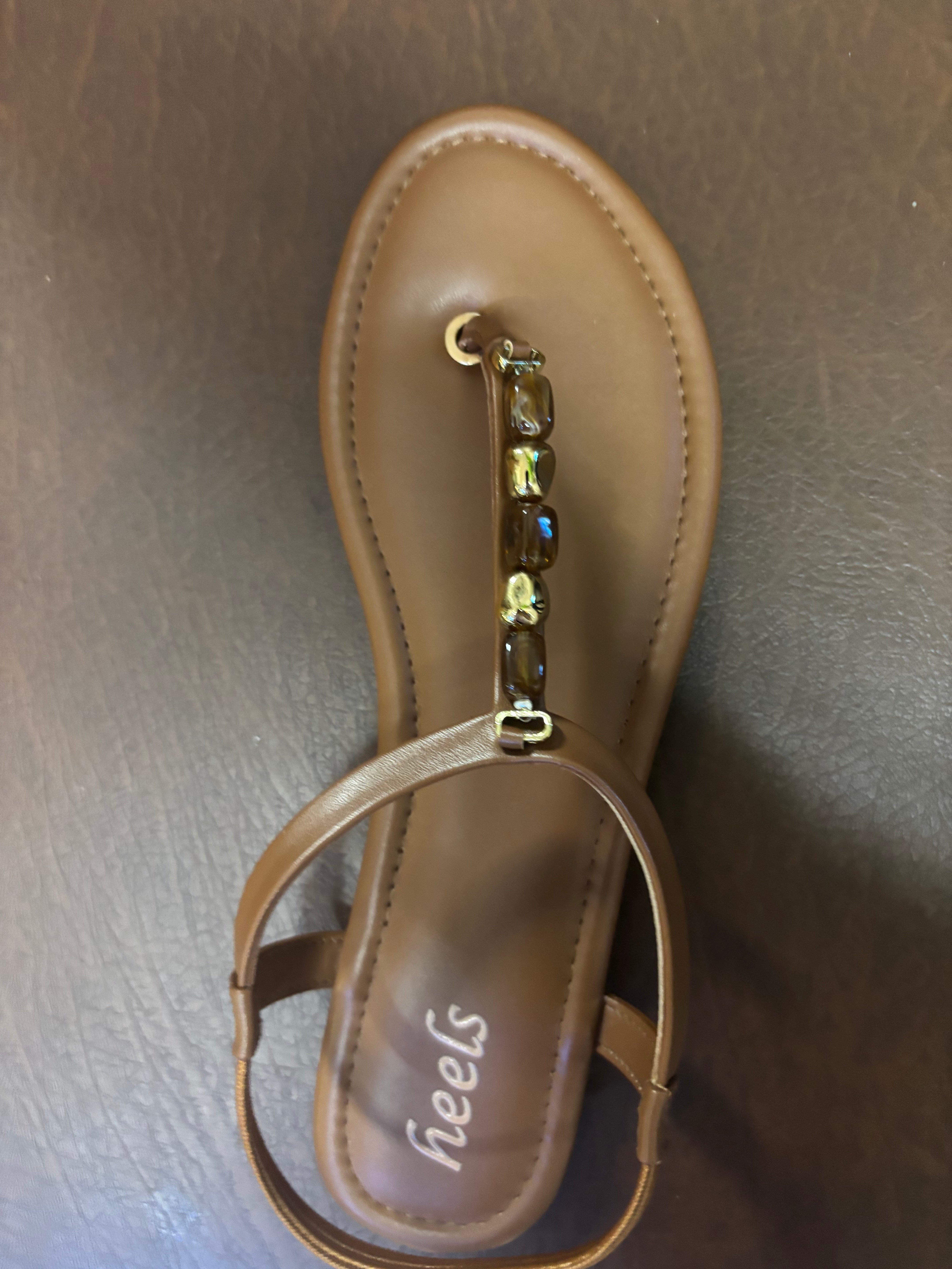 Kia Cushioned Back Elastic Embellished Sandals