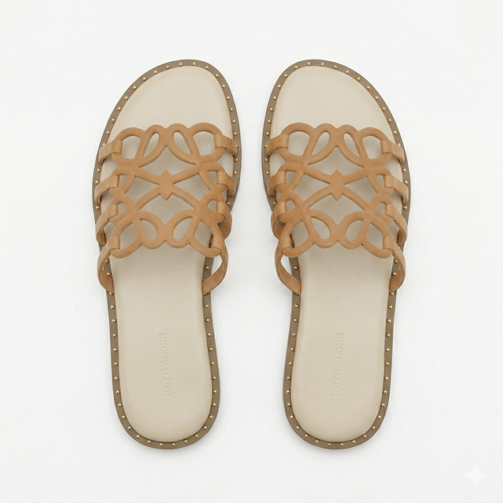Portia Laser Cut Cushioned Summer Sliders