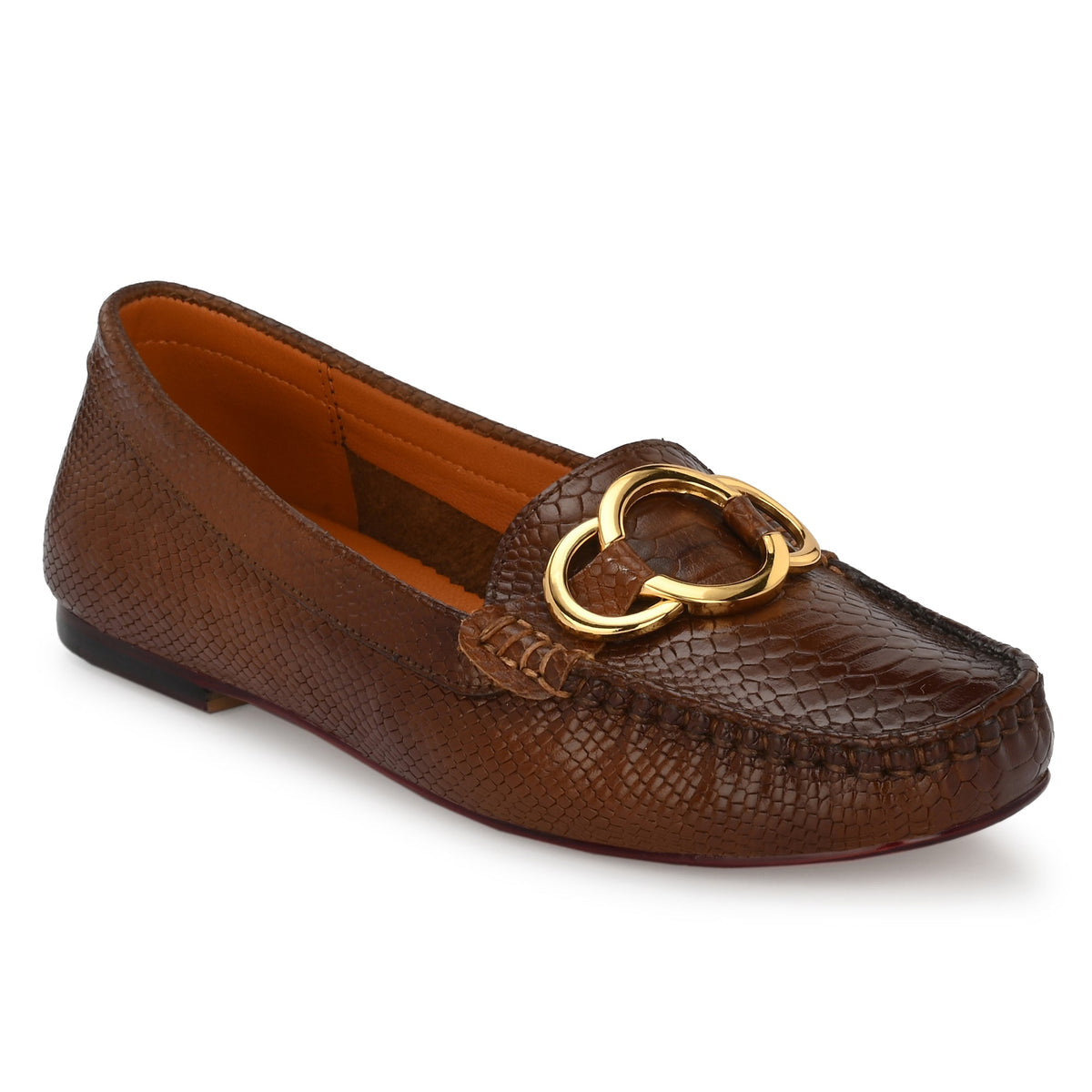 Liz Brown Leather Loafers - The Heels India