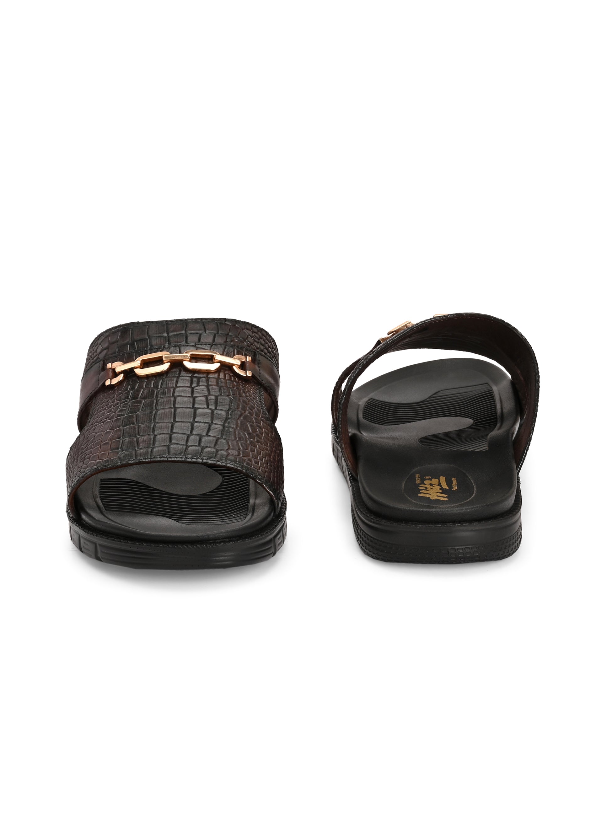 Tuscano Premium Brown Leather Slippers - The Heels India