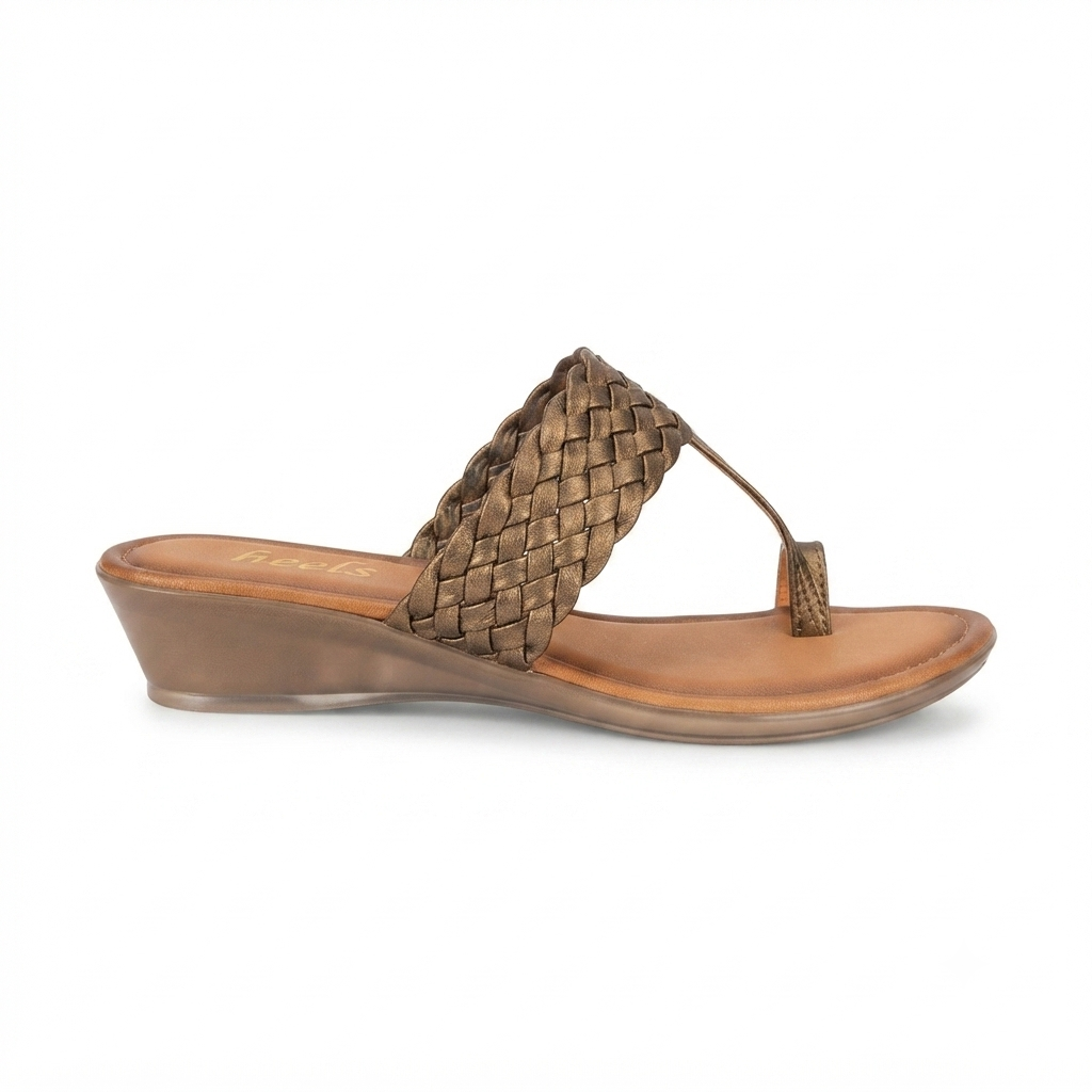 Raya Leather Woven Thumb Strap Comfort Slippers