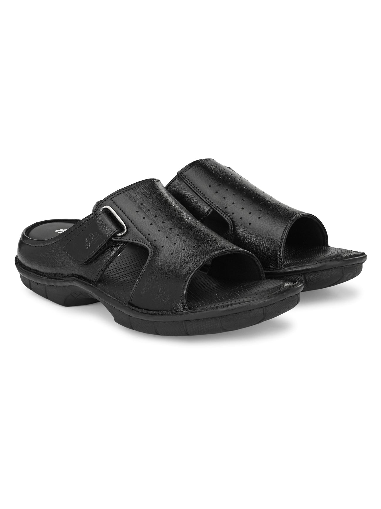 Declan Leather Velcro Cushion Slippers - The Heels India