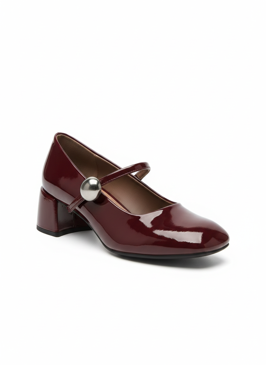 Emma Premium Patent Leather Mary Jane Block Heels