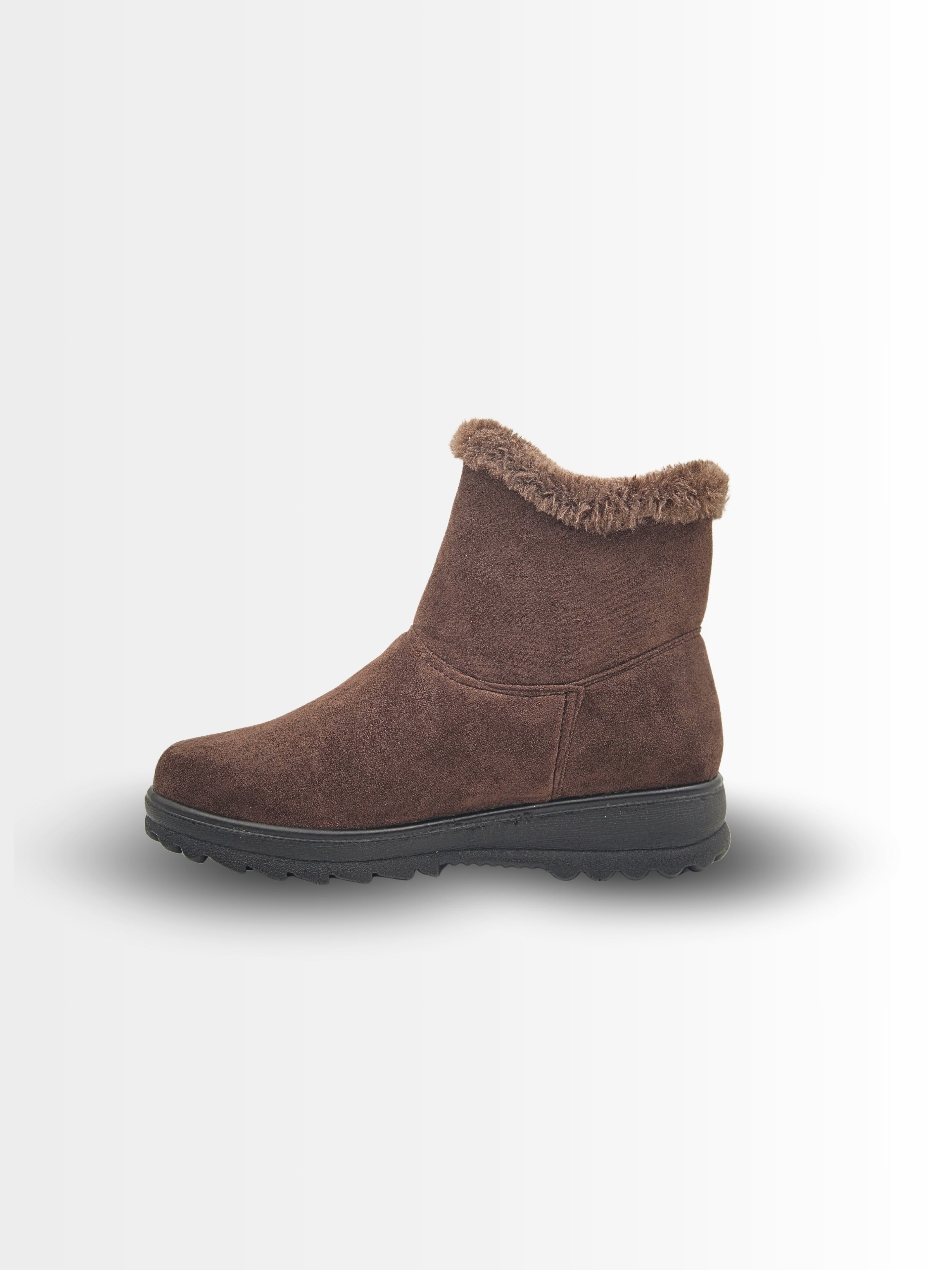 Belinda Suede Ankle Fur Boots - The Heels India