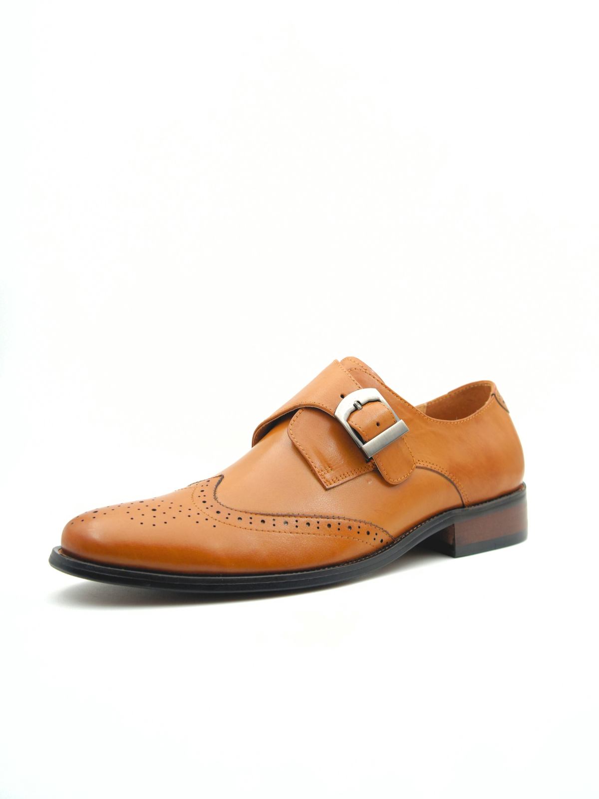 Salamanca Leather Semi Brogue Monk Shoes - The Heels India