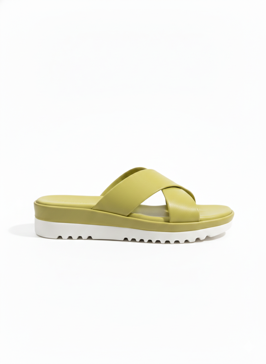 Opera Cushioned Wedge Heel Cross Sliders - The Heels India