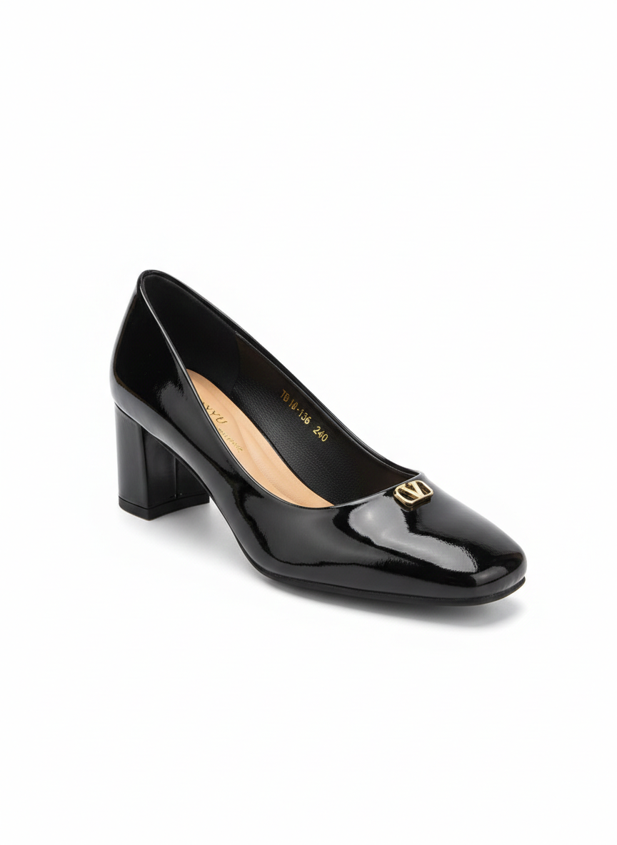Erica Premium Patent Leather Block Heels - The Heels India