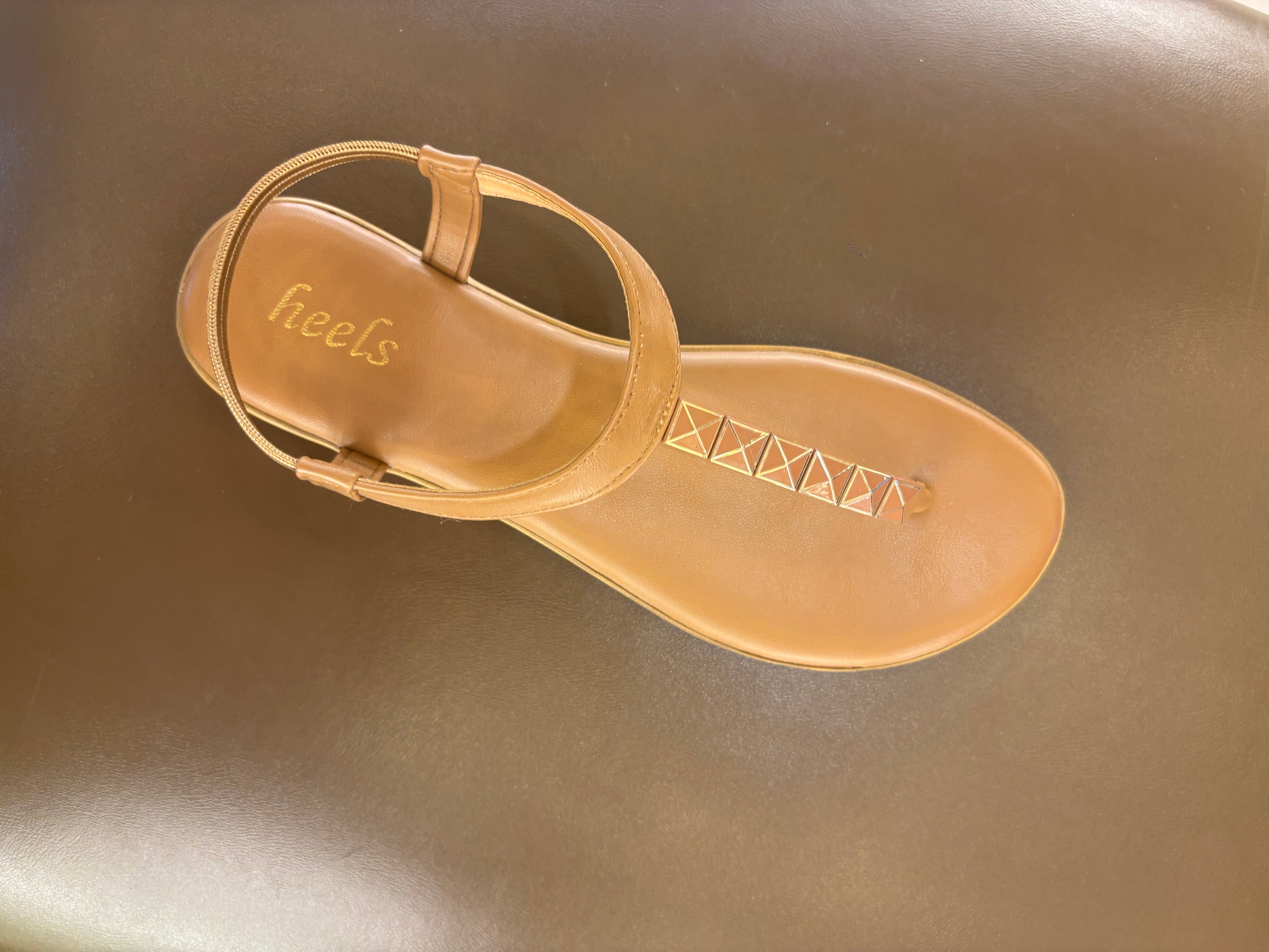 Celine Buckled Comfort Back Elastic Flat Sandals