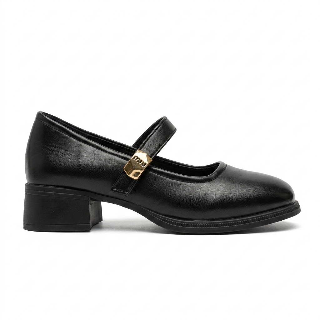 Menzy Premium Mary Jane Block Heel Loafers