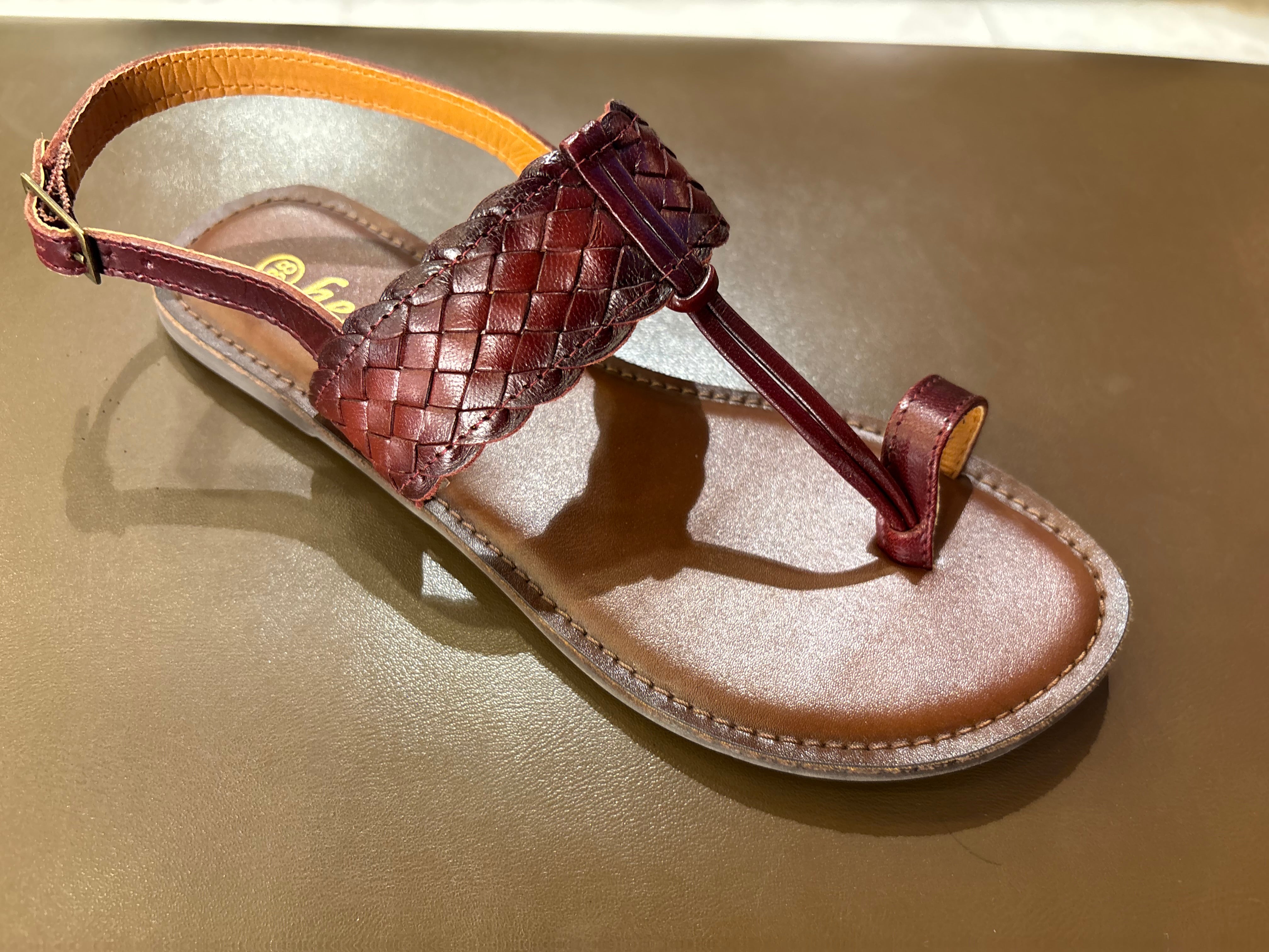 Venezia Woven Leather Flat Sandals