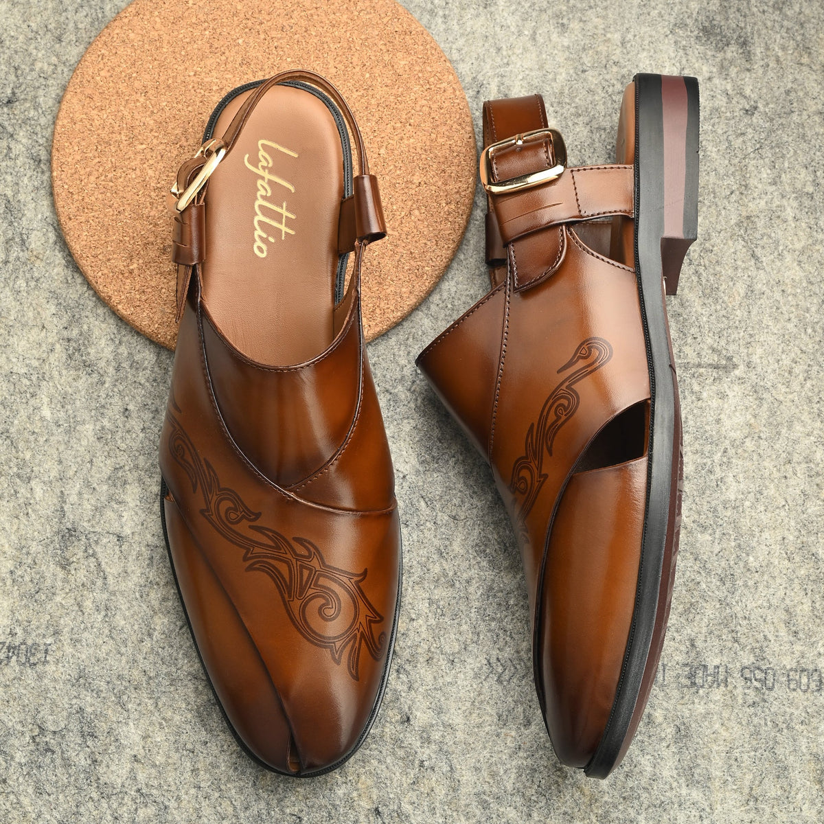 Noble Hand Painted Leather Peshawari Sandals - The Heels India