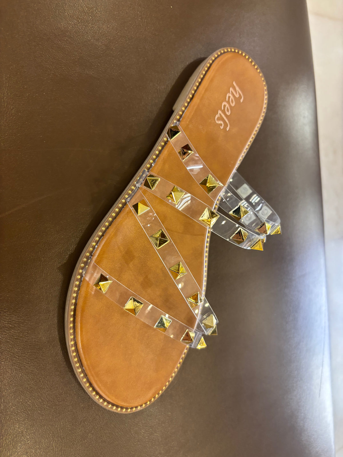 Sasha Cross Studded Sliders