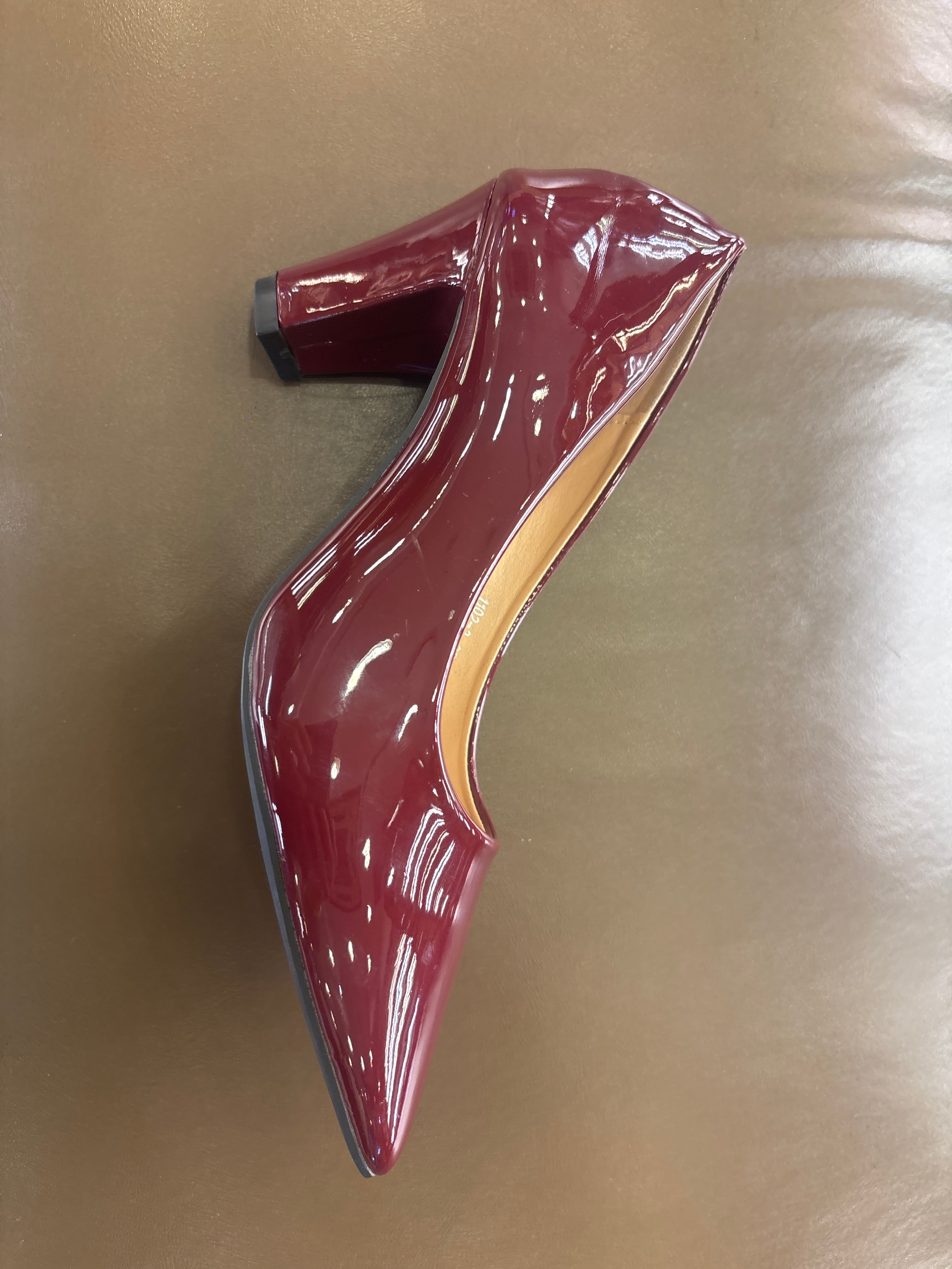 Nuvina Patent Block Heel Stilettoes