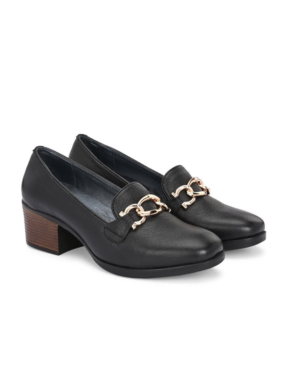 Crete Block Heel Leather Ballerinas