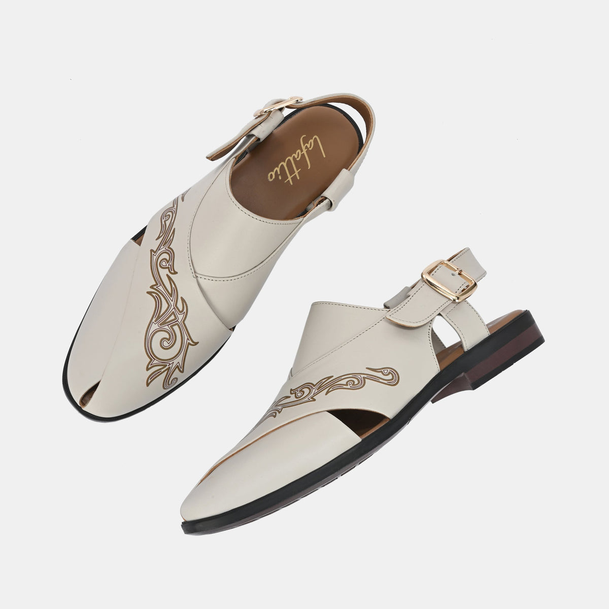 Noble Hand Painted Leather Peshawari Sandals