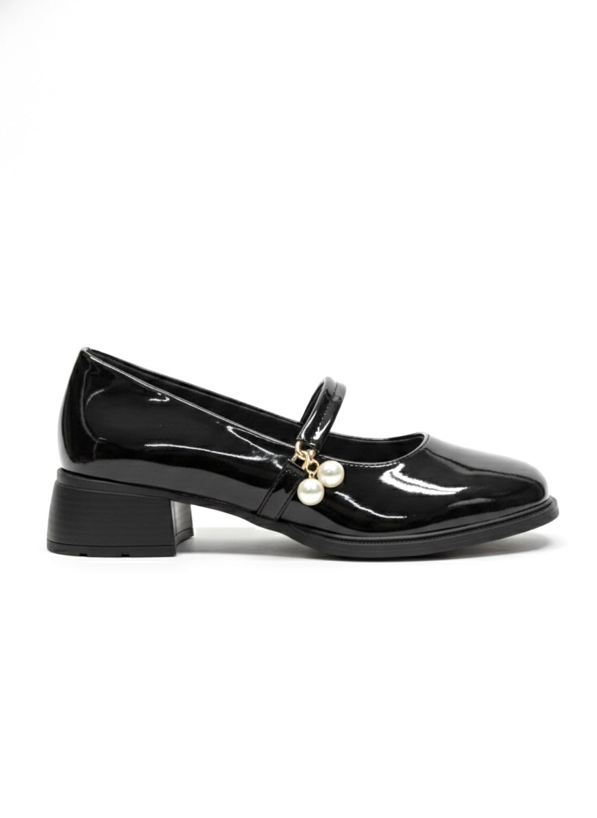 Pearl Premium Patent Mary Jane Block Heels - The Heels India