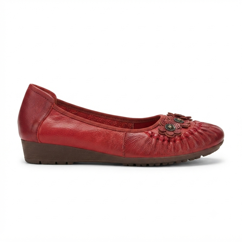 Flora 4.0 Premium Leather Cushioned Ballerinas