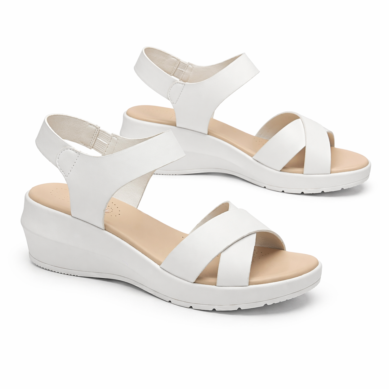 Ferina Cushioned Wedge Cross Sandals
